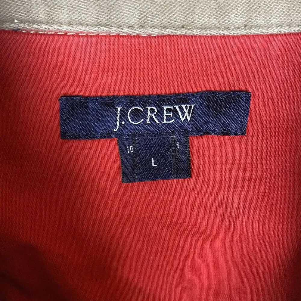 Vintage J.Crew Barn Jacket Chore Coat Tan Corduroy Collar Full Zip Men’s Large